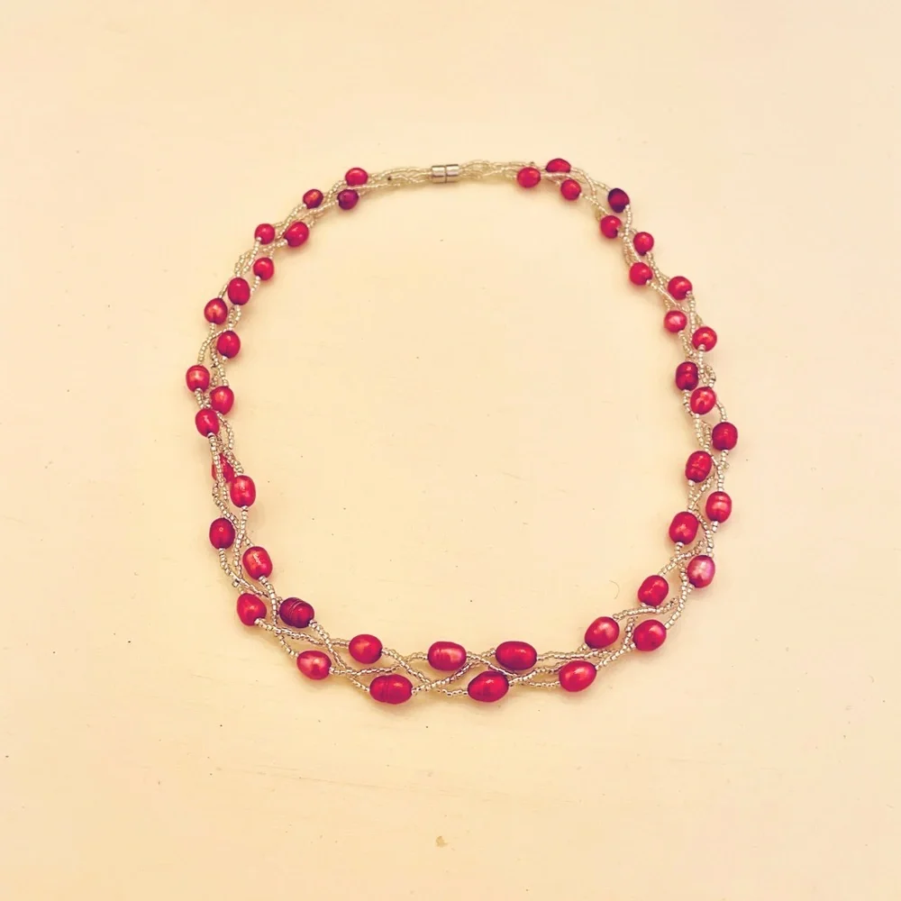 Pink Pearl Bead Necklace